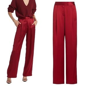 The Sei - Silk Wide Leg Trousers - Garnet
